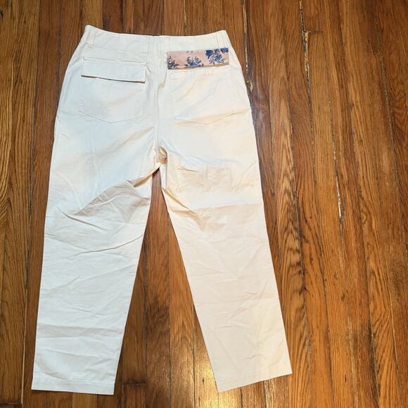 Sundance Rhodes Pants Off White Cream Cotton Soft Twill Size 10 - Picture 8 of 9